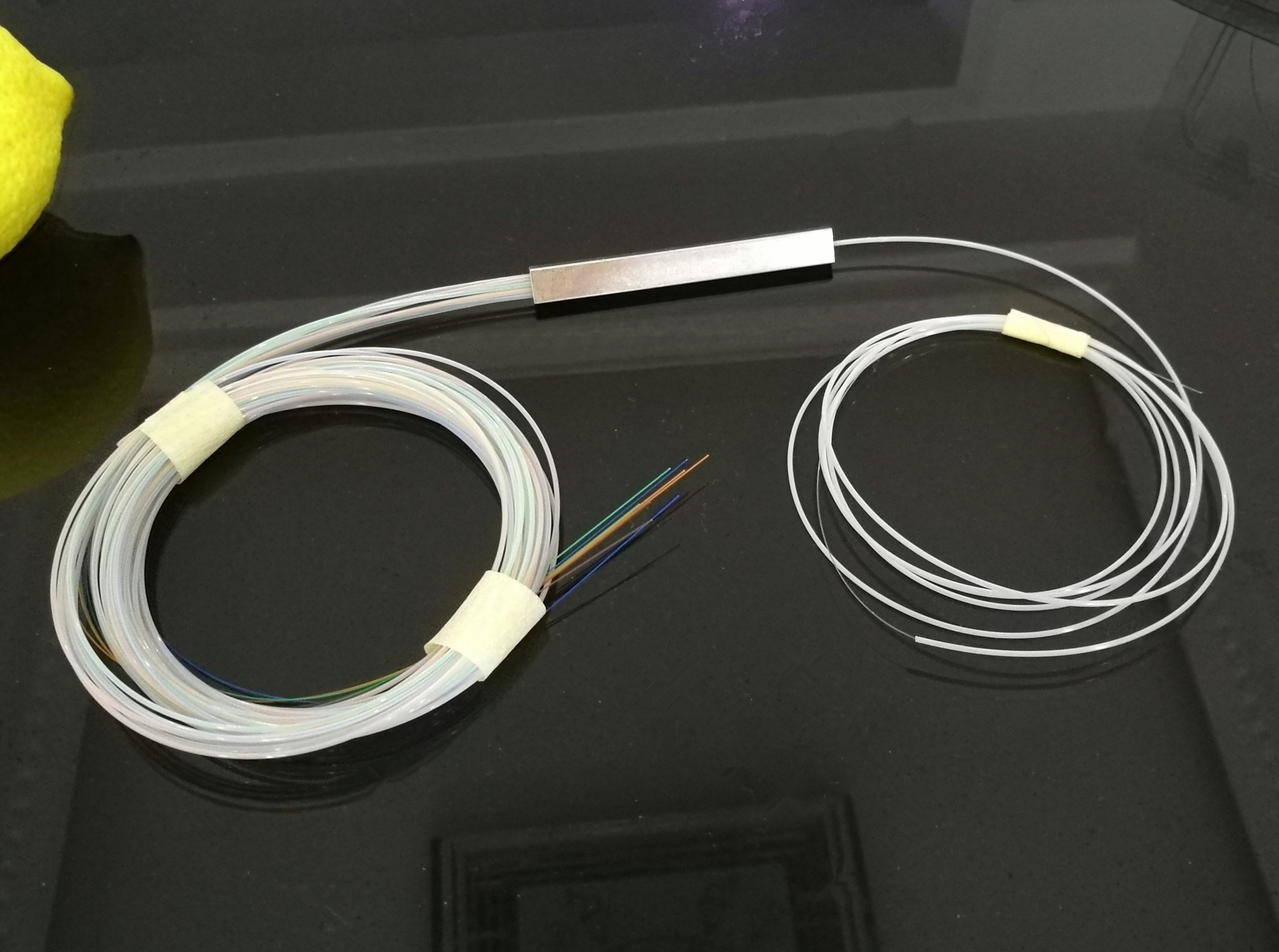 MT-1080 1*2 1*4 1*8 0.9mm Mini Steel Tube PLC Splitter Bare Fiber Optical Splitter