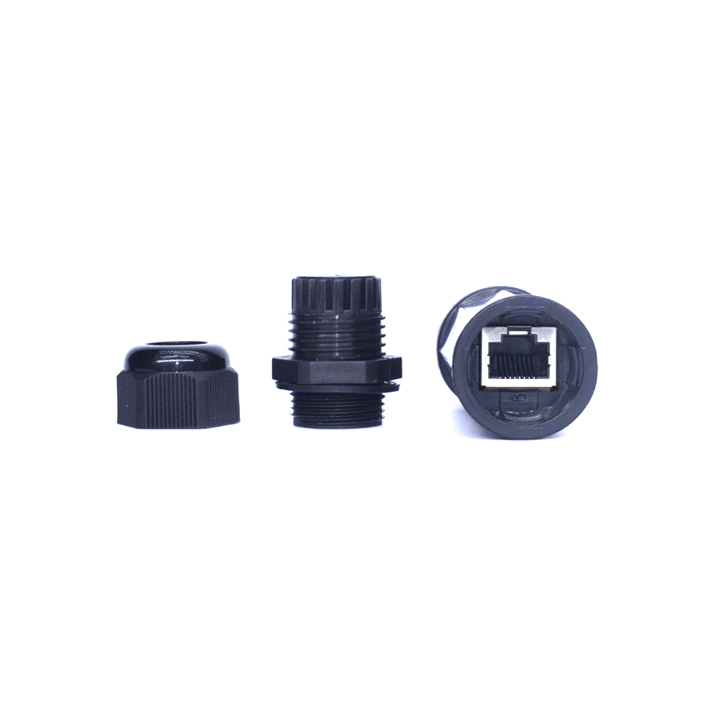 MT-5590 IP67 RJ45 Panel Mount Connector Waterproof Connector Female Adapter Ethernet Network LAN Cable Coupling Connector