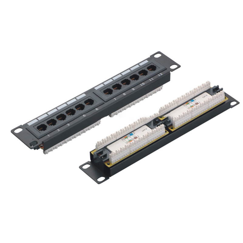 Wall Mount, 12 port Cat5e Patch Panel, 110 Type, 10 inch