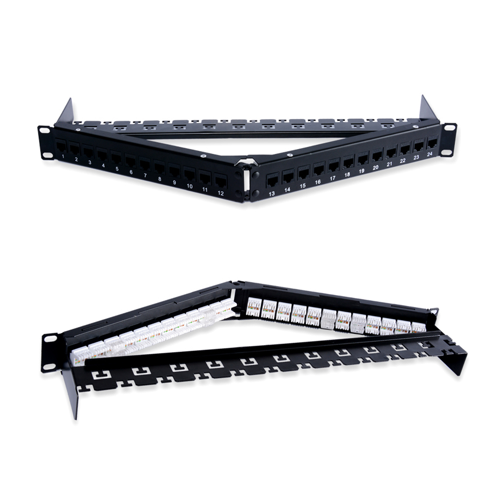 MT-4210 24 Port Network Patch Panel 24 Port 1u Blank Patch Panel with Cable Manager