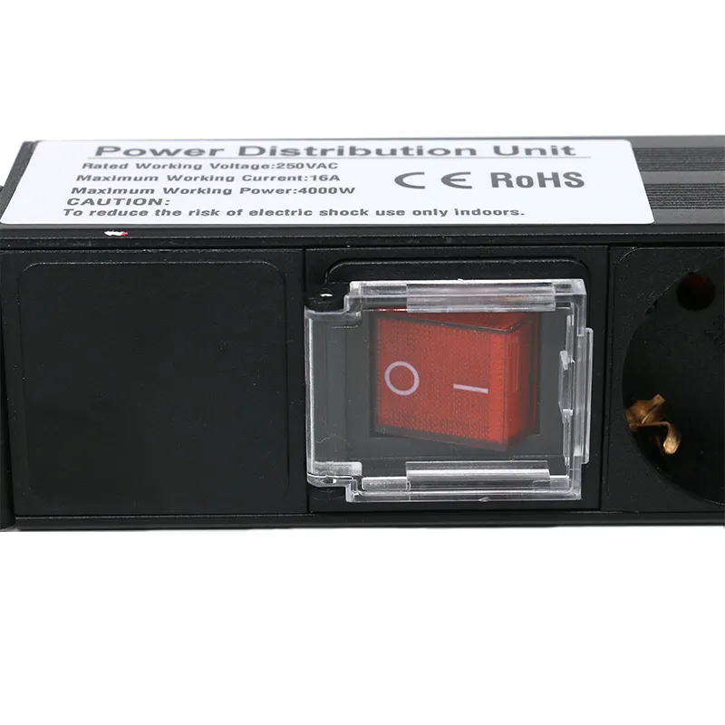 MT-U6100 1U 8 Way EU PDU Aluminum Rack Power
