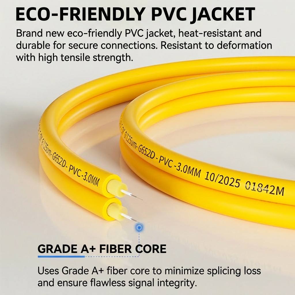 LC to LC Duplex Fiber Optic Patch Cable OS2 Single Mode 9/125um LSZH Telecom Grade Jumper - Melontel MT-L1661