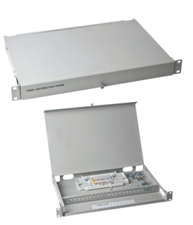 MT-1007 19" Clamshell Type SPCC 1U Fully Loaded 24 Port Terminal Box With SC LC UPC Adaptor And Pigtails
