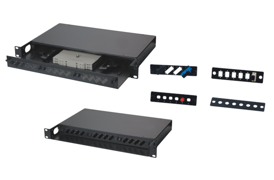 MT-1009 19" Network Cabinet Mount Type SPCC 1U Fully Loaded Fiber Optic Patch Panel SC Adapter With Cable Manager