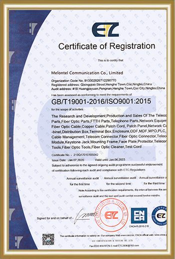 telecommunication equipment suppliers certificate