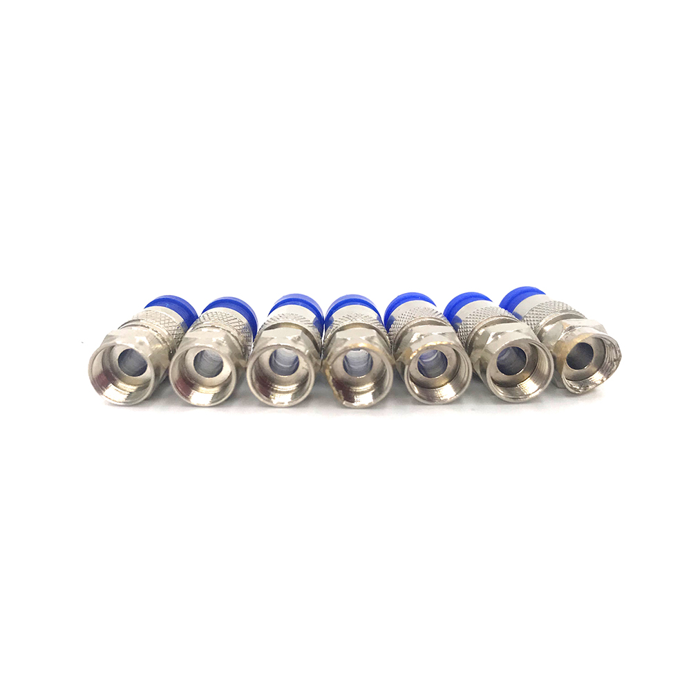 MT-7100 RG6 Audio Video F Compression Coaxial Connector RF T1F Male Connector Two Shields And Four Shields 75-5 Couplers